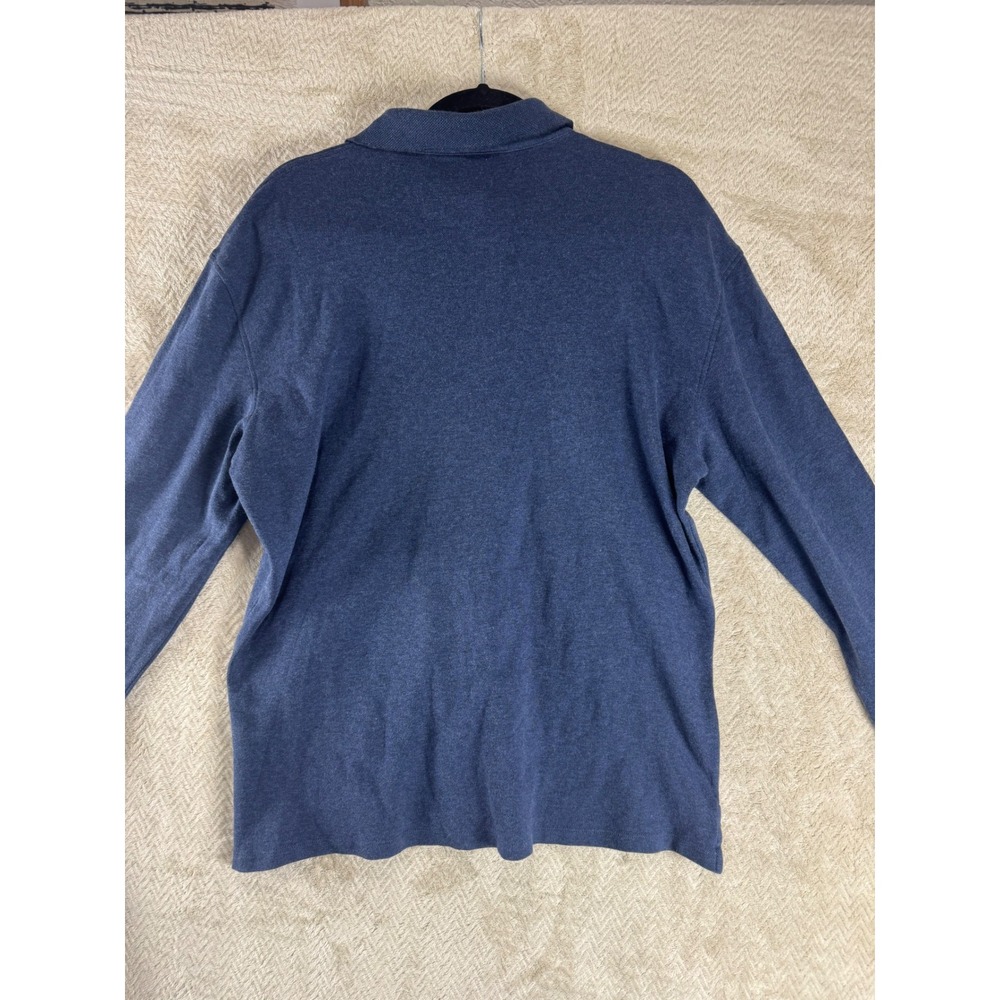 Ermenegildo Zegna Mens Blue Cotton Long Sleeve Polo Shirt XL 54 4UR344 850 - Picture 6 of 10